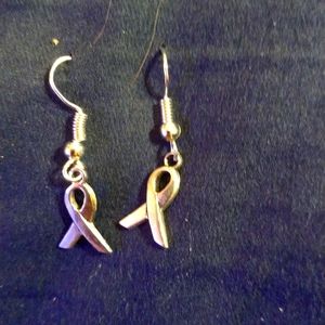Breast cancer awareness earrings